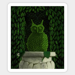 Hedge Owl Topiary Night Version Sticker